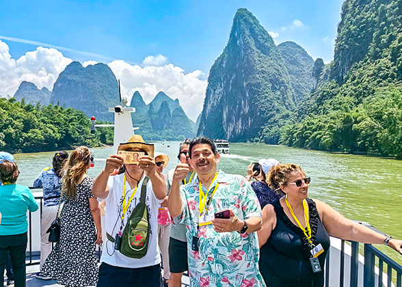 Our Guests on Li River Cruise