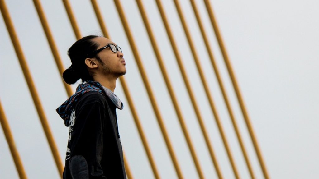 man on bridge