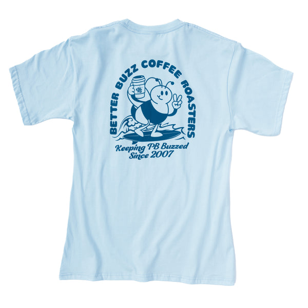Pacific Beach Surfing Bee Tee - Better Buzz Coffee