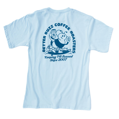 Pacific Beach Surfing Bee Tee - Better Buzz Coffee