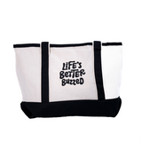 Embroidered Black & Neutral Tote