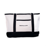 Embroidered Black & Neutral Tote