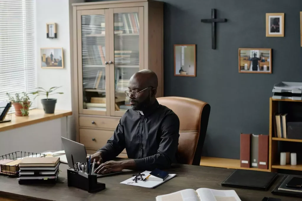 a pastor working on a sermon