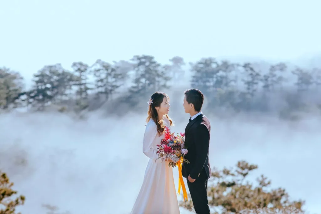 a bride and groom pursuing holiness