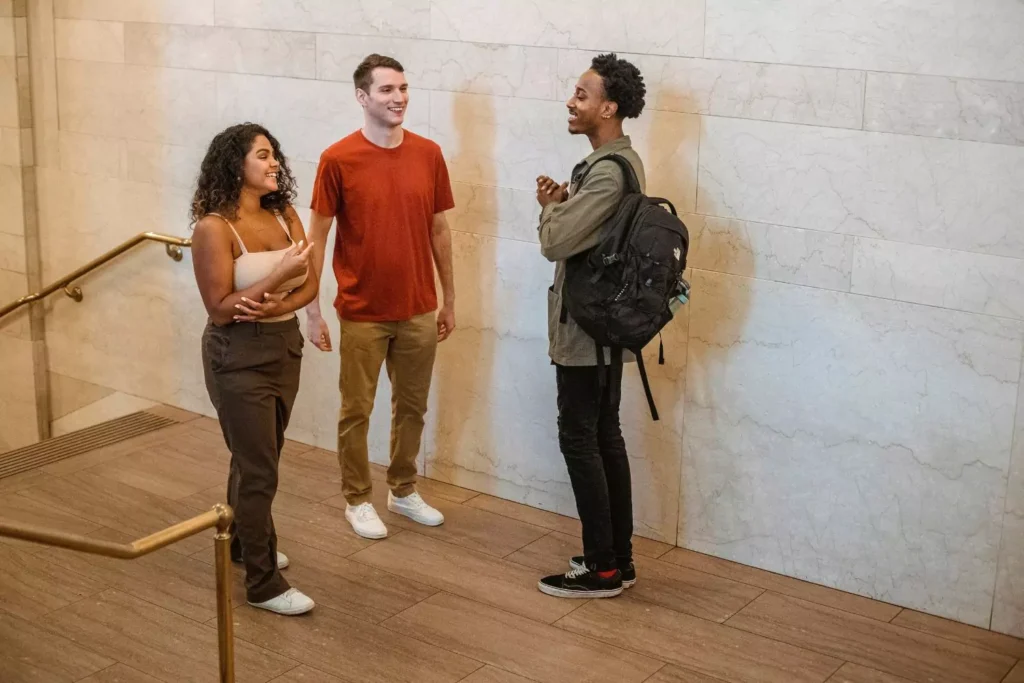 a man sharing his testimony with his friends