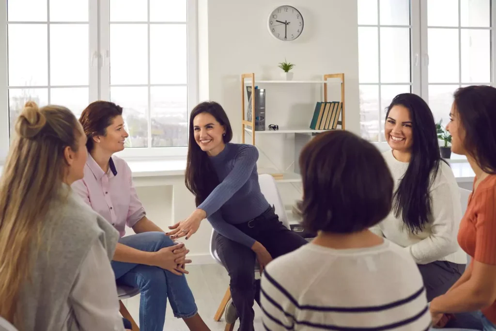a women's small group sitting in a circle